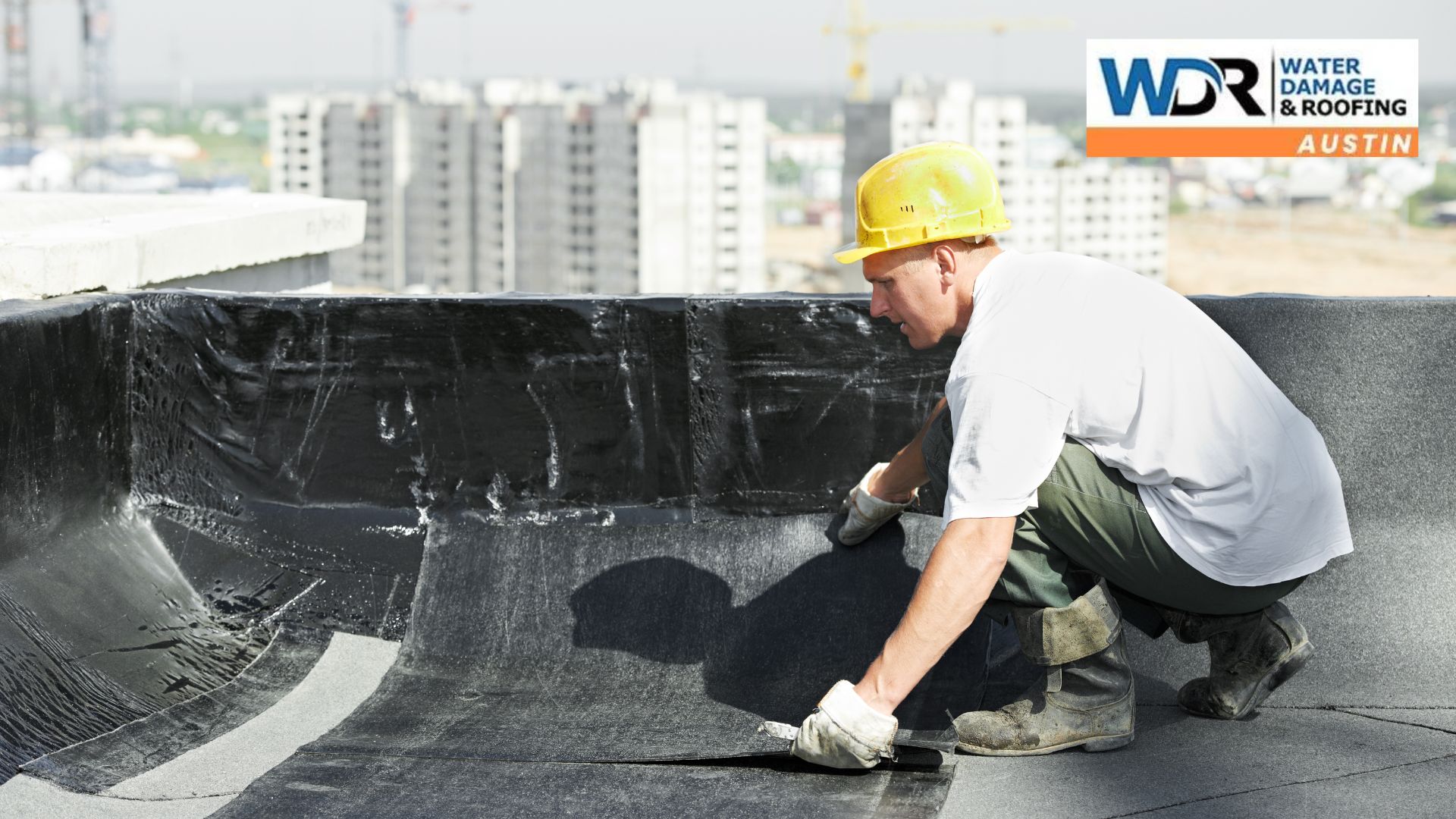 roofing crew installing modified bitumen roofing