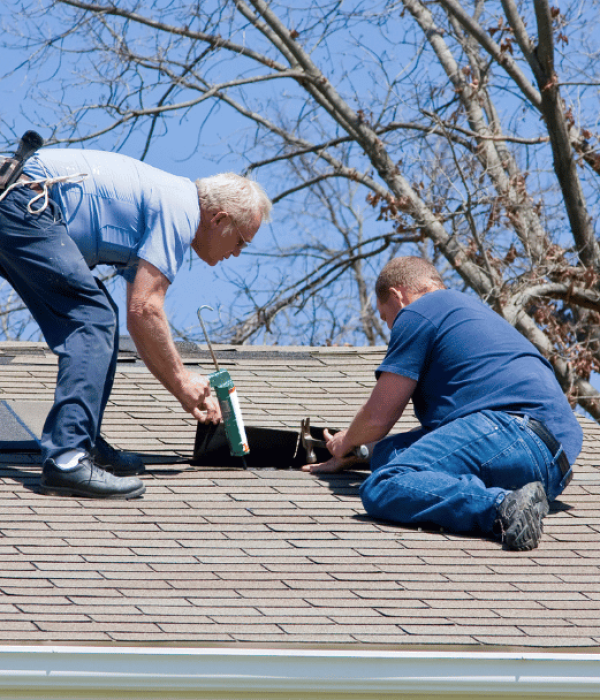 contractors inspecting the roof